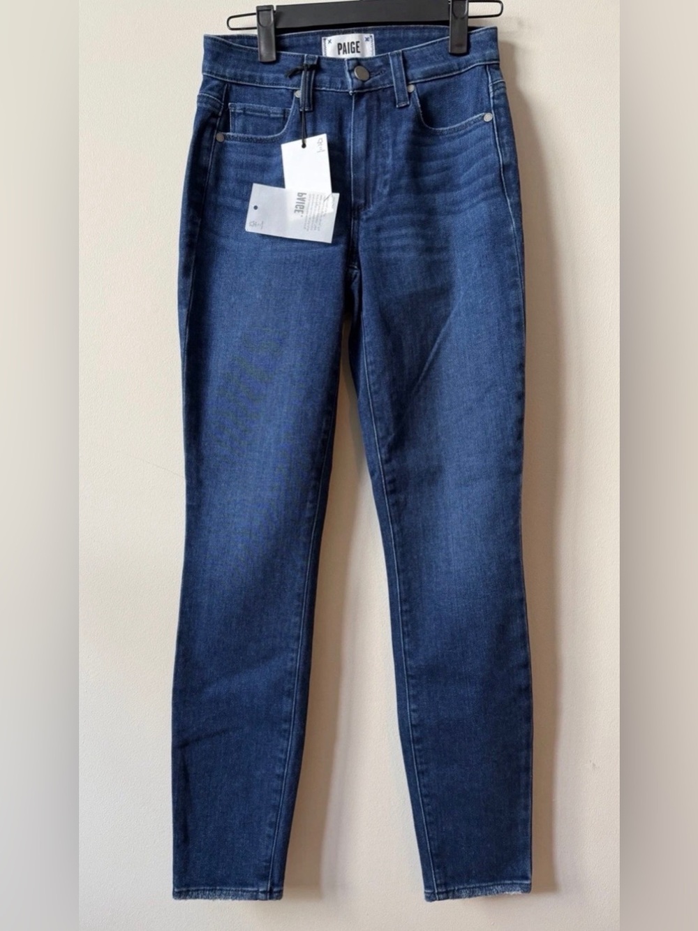 NWT PAIGE Hoxton Ankle Skinny Jeans Dark Wash High Rise Stretch Denim Size 24